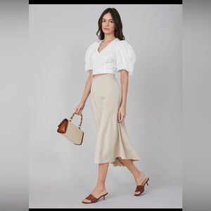 MOTF Cream Midi Skirt
